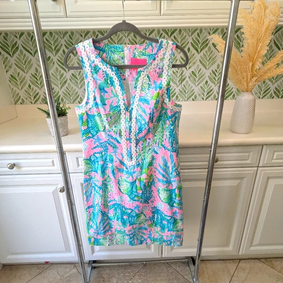 Lilly Pulitzer Delia Stretch Shift Dress Hip Nautic 6 - Picture 3 of 15